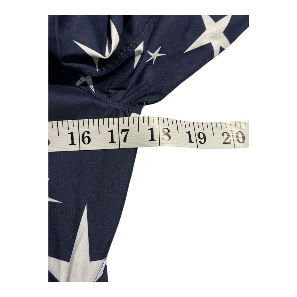 New Balance For J. Crew Star Print Hooded Lightweight Jacket Size XS Navy White - Picture 6 of 7
